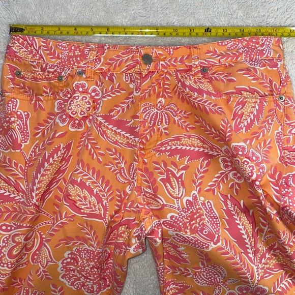 Tommy Hilfiger Pink and Orange Floral Flare Jeans - minor marks - Picture 6 of 8